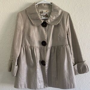 Kensie Women Metallic Beige Blazer/Jacket (Size 4)
